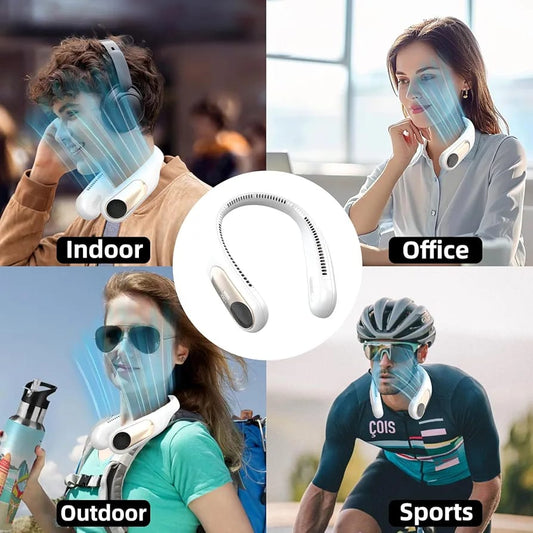 Portable Neck Fan  – Cooling Fan, 360° All-Around Airflow ✨