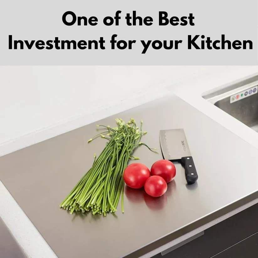 Stainless Steel Cutting Board 40x48cm Non-Stick (Large Size)