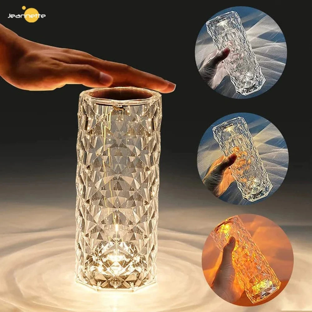 Diamond Crystal Lamp, 16 Color RGB, Rechargeable with Remote